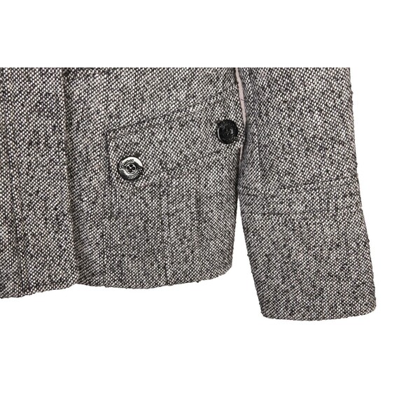 Guess Black/White Tweed Pea Coat Toggle Button Closure Winter Jacket Size S - Picture 6 of 7